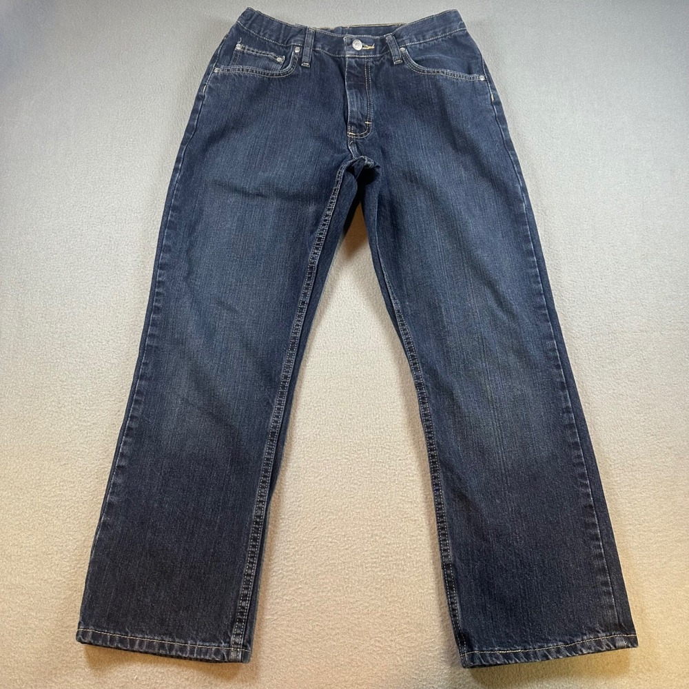 Lee Premium Select Boys Jeans 18 Husky Dark Wash Straight Leg Adjustable Waist